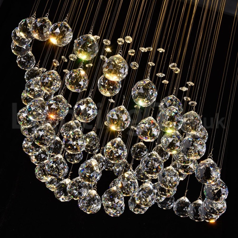 Moderní moderní lustr Závěsné svítidlo pro zapuštěnou montáž Crystal Rain Drop Light