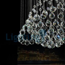 Moderní moderní lustr Závěsné svítidlo pro zapuštěnou montáž Crystal Rain Drop Light