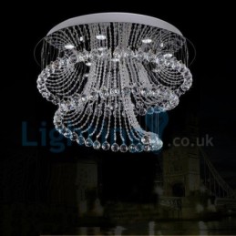Moderní moderní lustr Závěsné svítidlo pro zapuštěnou montáž Crystal Rain Drop Light