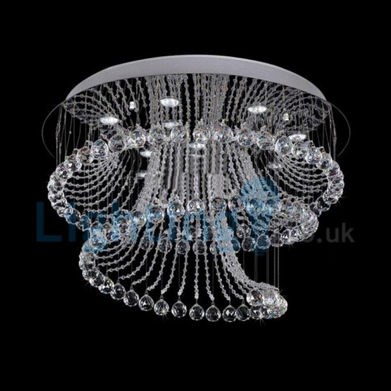 Moderní moderní lustr Závěsné svítidlo pro zapuštěnou montáž Crystal Rain Drop Light