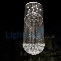 Moderní moderní lustr Závěsné svítidlo pro zapuštěnou montáž Crystal Rain Drop Light