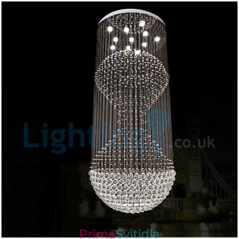 Moderní moderní lustr Závěsné svítidlo pro zapuštěnou montáž Crystal Rain Drop Light