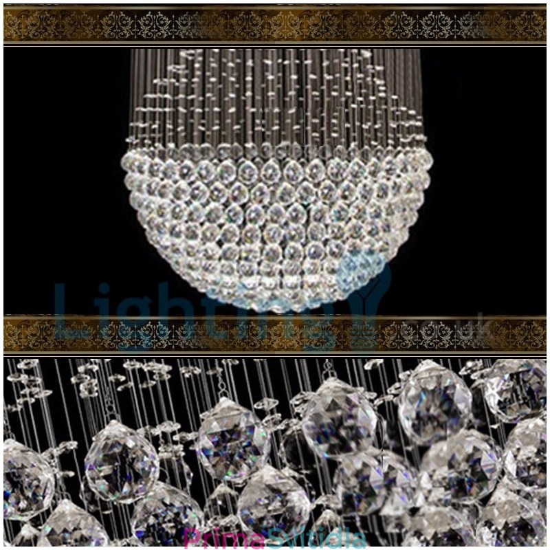 Moderní moderní lustr Závěsné svítidlo pro zapuštěnou montáž Crystal Rain Drop Light