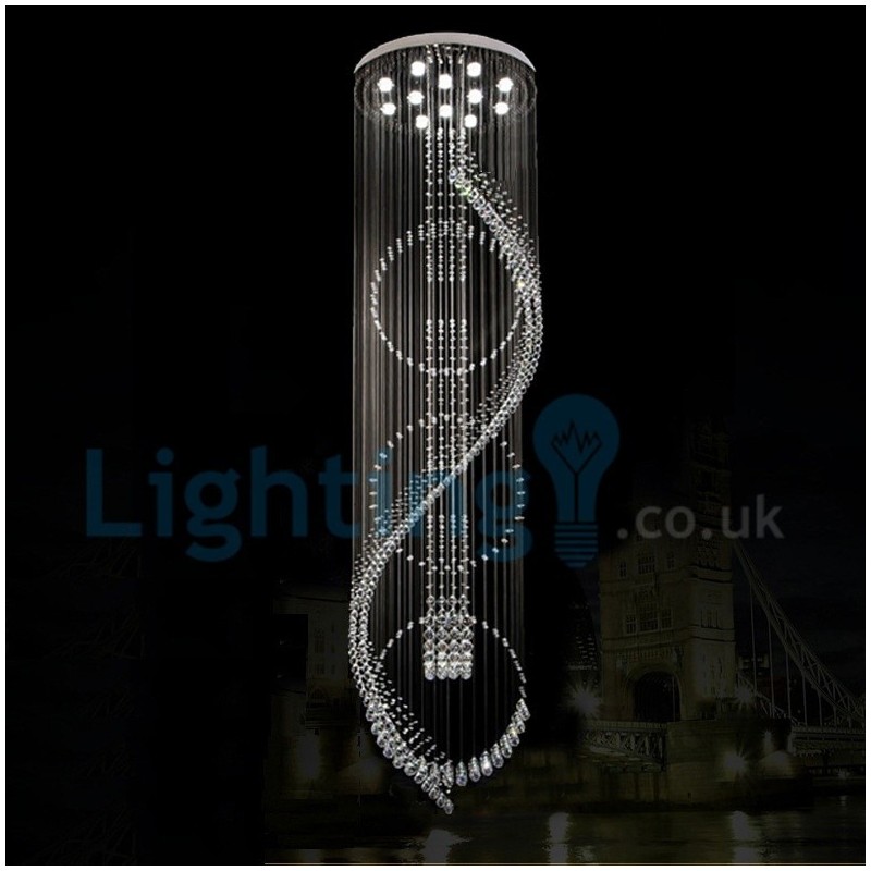 Moderní moderní lustr Závěsné svítidlo pro zapuštěnou montáž Crystal Rain Drop Light