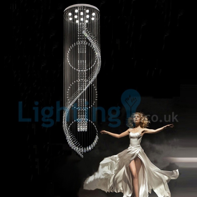 Moderní moderní lustr Závěsné svítidlo pro zapuštěnou montáž Crystal Rain Drop Light