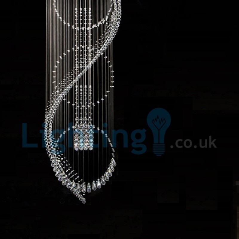 Moderní moderní lustr Závěsné svítidlo pro zapuštěnou montáž Crystal Rain Drop Light
