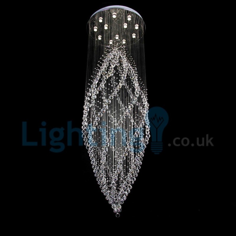 Moderní moderní lustr Závěsné svítidlo pro zapuštěnou montáž Crystal Rain Drop Light