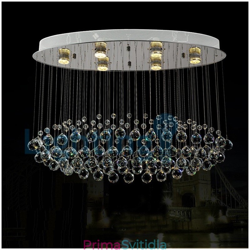 Moderní moderní lustr Závěsné svítidlo pro zapuštěnou montáž Crystal Rain Drop Light