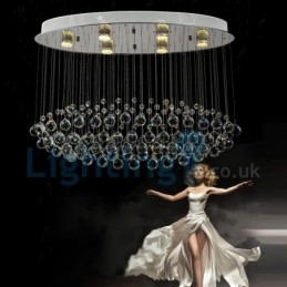Moderní moderní lustr Závěsné svítidlo pro zapuštěnou montáž Crystal Rain Drop Light