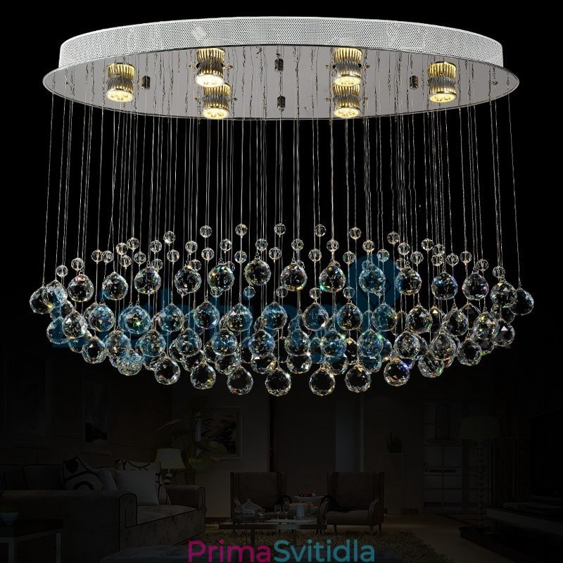 Moderní moderní lustr Závěsné svítidlo pro zapuštěnou montáž Crystal Rain Drop Light