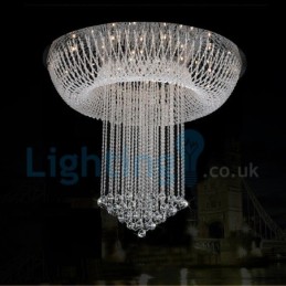 Moderní moderní lustr Závěsné svítidlo pro zapuštěnou montáž Crystal Rain Drop Light
