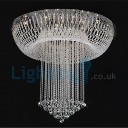 Moderní moderní lustr Závěsné svítidlo pro zapuštěnou montáž Crystal Rain Drop Light