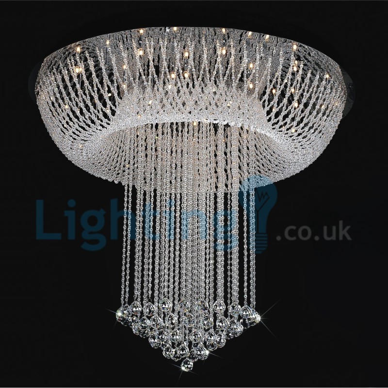 Moderní moderní lustr Závěsné svítidlo pro zapuštěnou montáž Crystal Rain Drop Light