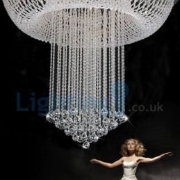 Moderní moderní lustr Závěsné svítidlo pro zapuštěnou montáž Crystal Rain Drop Light