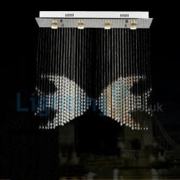 Moderní moderní lustr Závěsné svítidlo pro zapuštěnou montáž Crystal Rain Drop Light