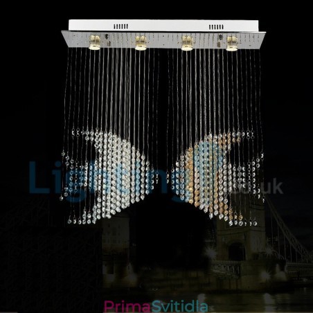 Moderní moderní lustr Závěsné svítidlo pro zapuštěnou montáž Crystal Rain Drop Light Moderní moderní lustr Závěsné svítidlo pro zapuštěnou montáž Crystal Rain Drop Light