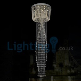Moderní moderní lustr Závěsné svítidlo pro zapuštěnou montáž Crystal Rain Drop Light