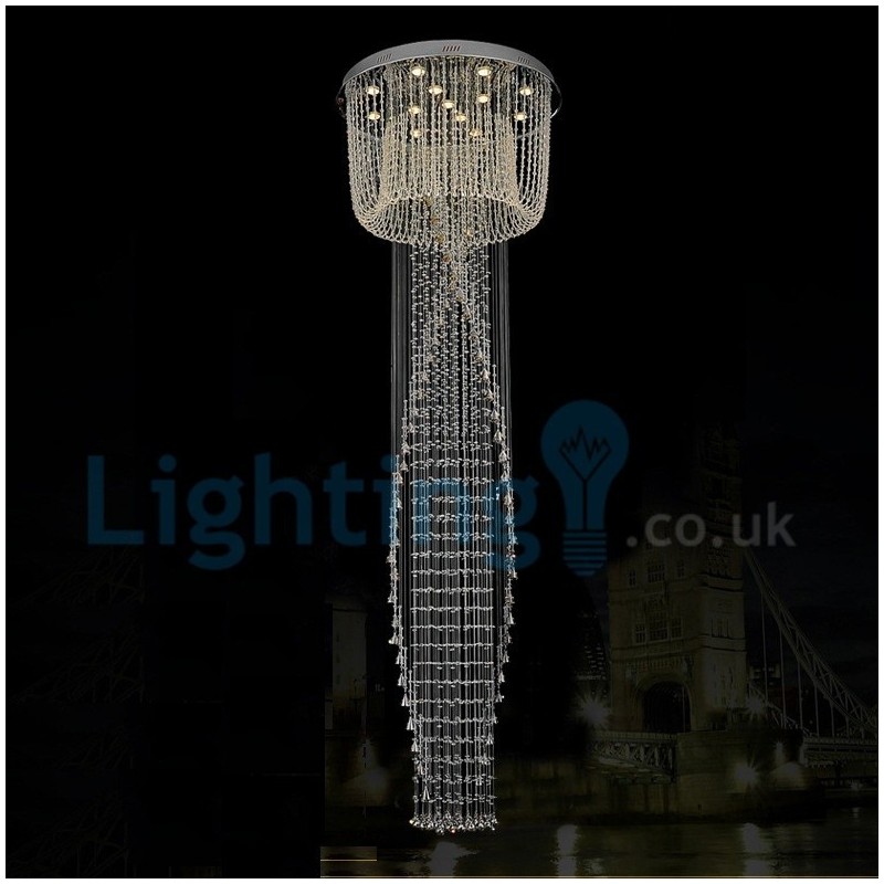 Moderní moderní lustr Závěsné svítidlo pro zapuštěnou montáž Crystal Rain Drop Light