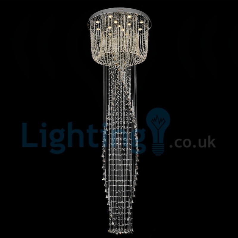Moderní moderní lustr Závěsné svítidlo pro zapuštěnou montáž Crystal Rain Drop Light