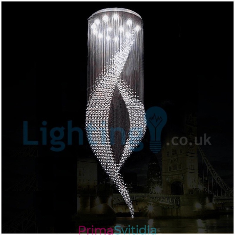 Moderní moderní lustr Závěsné svítidlo pro zapuštěnou montáž Crystal Rain Drop Light