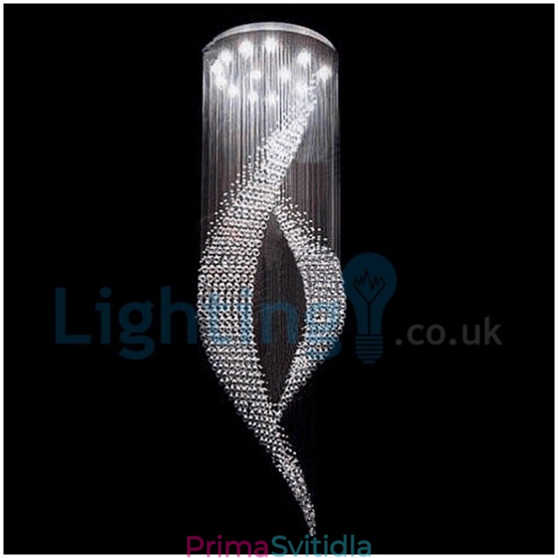 Moderní moderní lustr Závěsné svítidlo pro zapuštěnou montáž Crystal Rain Drop Light