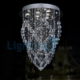 Moderní moderní lustr Závěsné svítidlo pro zapuštěnou montáž Crystal Rain Drop Light