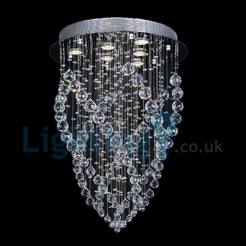 Moderní moderní lustr Závěsné svítidlo pro zapuštěnou montáž Crystal Rain Drop Light