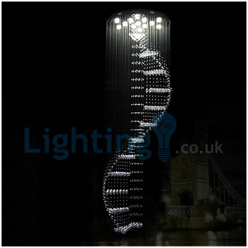 Moderní moderní lustr Závěsné svítidlo pro zapuštěnou montáž Crystal Rain Drop Light