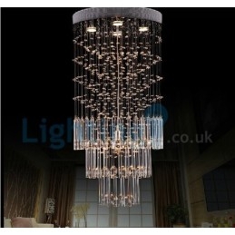 Moderní moderní lustr Závěsné svítidlo pro zapuštěnou montáž Crystal Rain Drop Light