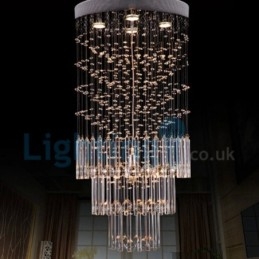 Moderní moderní lustr Závěsné svítidlo pro zapuštěnou montáž Crystal Rain Drop Light