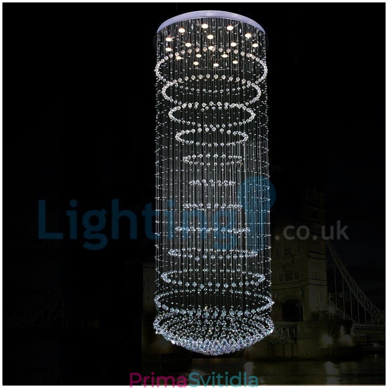 Moderní moderní lustr Závěsné svítidlo pro zapuštěnou montáž Crystal Rain Drop Light