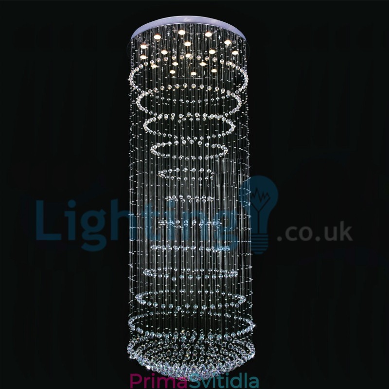 Moderní moderní lustr Závěsné svítidlo pro zapuštěnou montáž Crystal Rain Drop Light