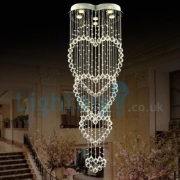 Moderní moderní lustr Závěsné svítidlo pro zapuštěnou montáž Crystal Rain Drop Light