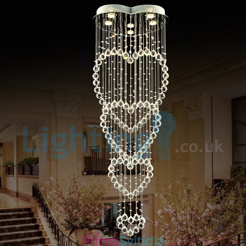 Moderní moderní lustr Závěsné svítidlo pro zapuštěnou montáž Crystal Rain Drop Light