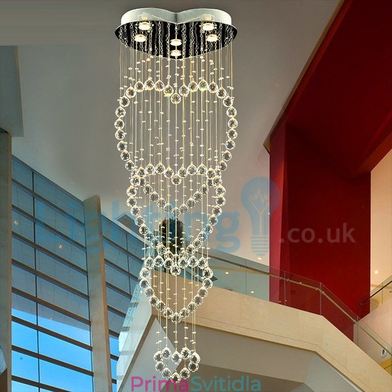 Moderní moderní lustr Závěsné svítidlo pro zapuštěnou montáž Crystal Rain Drop Light