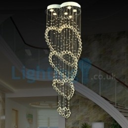 Moderní moderní lustr Závěsné svítidlo pro zapuštěnou montáž Crystal Rain Drop Light