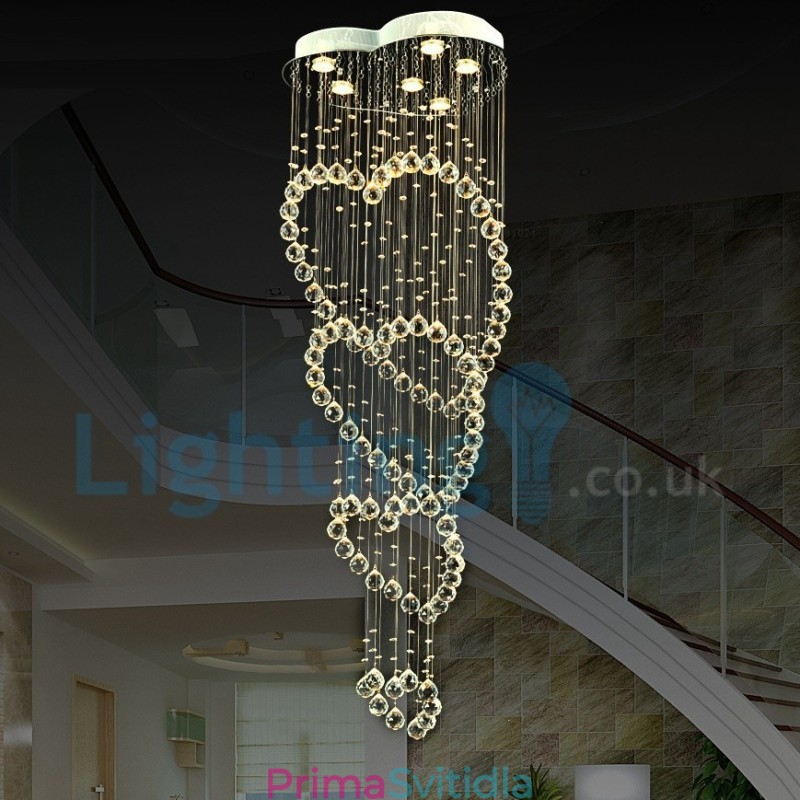 Moderní moderní lustr Závěsné svítidlo pro zapuštěnou montáž Crystal Rain Drop Light