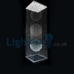 Moderní moderní lustr Závěsné svítidlo pro zapuštěnou montáž Crystal Rain Drop Light