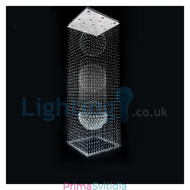 Moderní moderní lustr Závěsné svítidlo pro zapuštěnou montáž Crystal Rain Drop Light