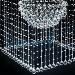 Moderní moderní lustr Závěsné svítidlo pro zapuštěnou montáž Crystal Rain Drop Light