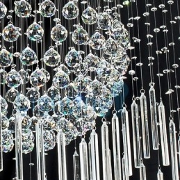 Moderní moderní lustr Závěsné svítidlo pro zapuštěnou montáž Crystal Rain Drop Light