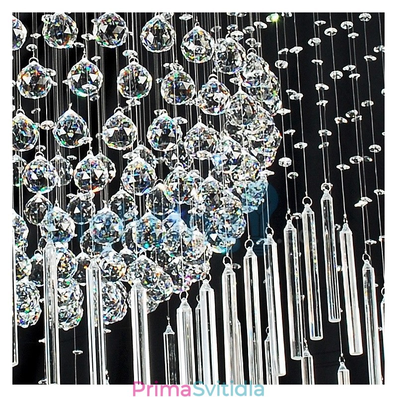 Moderní moderní lustr Závěsné svítidlo pro zapuštěnou montáž Crystal Rain Drop Light