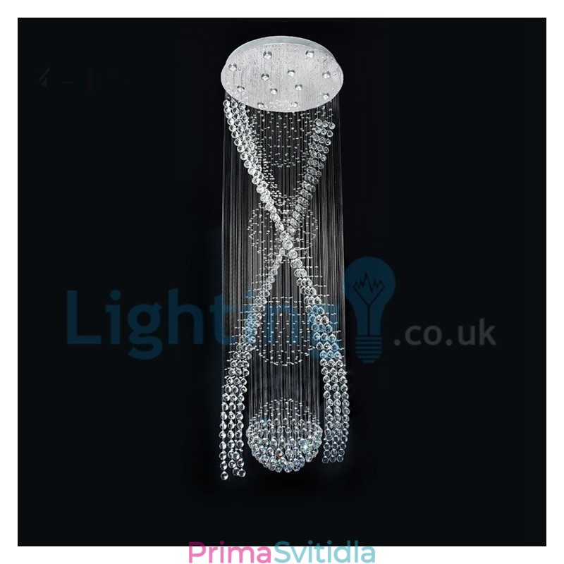 Moderní moderní lustr Závěsné svítidlo pro zapuštěnou montáž Crystal Rain Drop Light