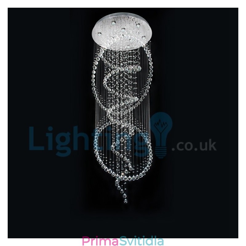 Moderní moderní lustr Závěsné svítidlo pro zapuštěnou montáž Crystal Rain Drop Light
