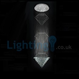 Moderní moderní lustr Závěsné svítidlo pro zapuštěnou montáž Crystal Rain Drop Light
