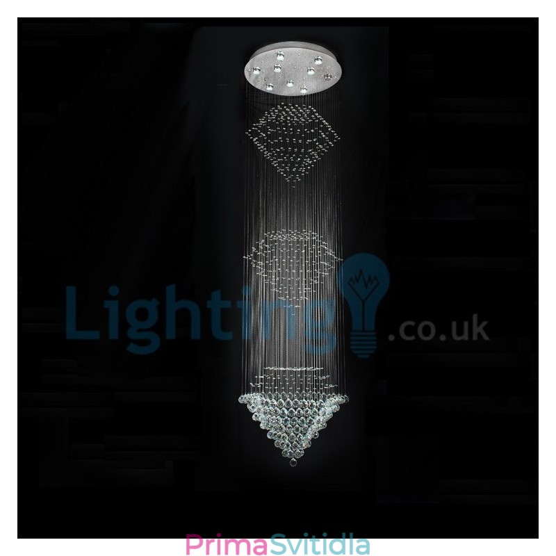 Moderní moderní lustr Závěsné svítidlo pro zapuštěnou montáž Crystal Rain Drop Light