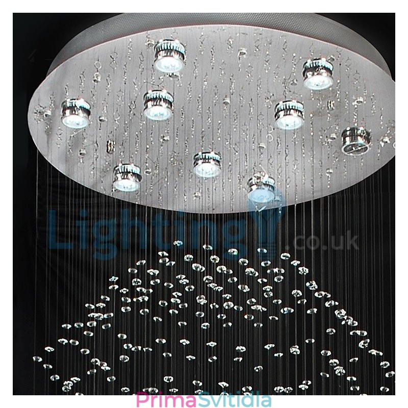 Moderní moderní lustr Závěsné svítidlo pro zapuštěnou montáž Crystal Rain Drop Light