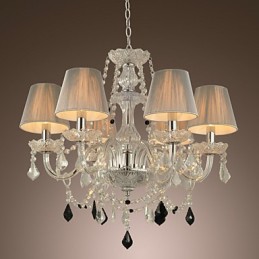 Lustr Crystal Luxury Modern 1 Tiers Living 6 Lights