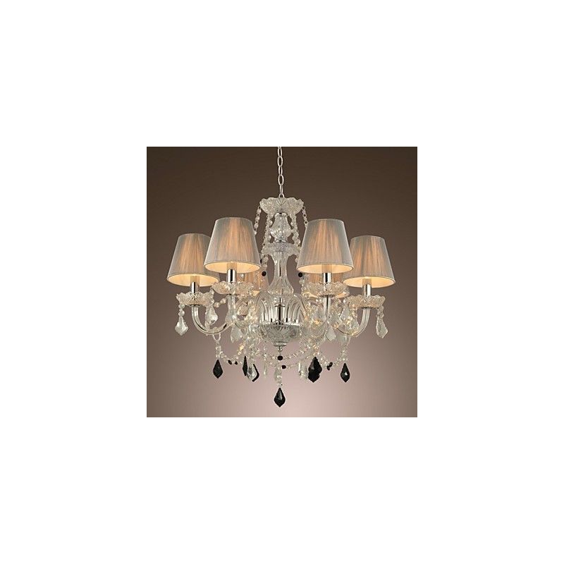 Lustr Crystal Luxury Modern 1 Tiers Living 6 Lights