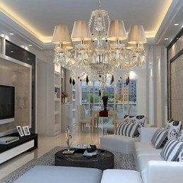 Lustr Crystal Luxury Modern 1 Tiers Living 6 Lights